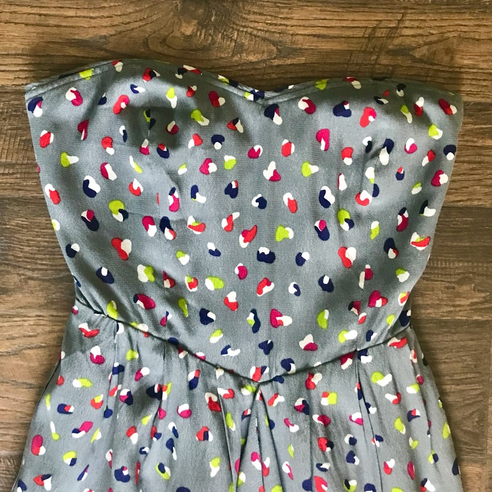 Strapless Grey MultiColor Mini Dress - Picture 3 of 11